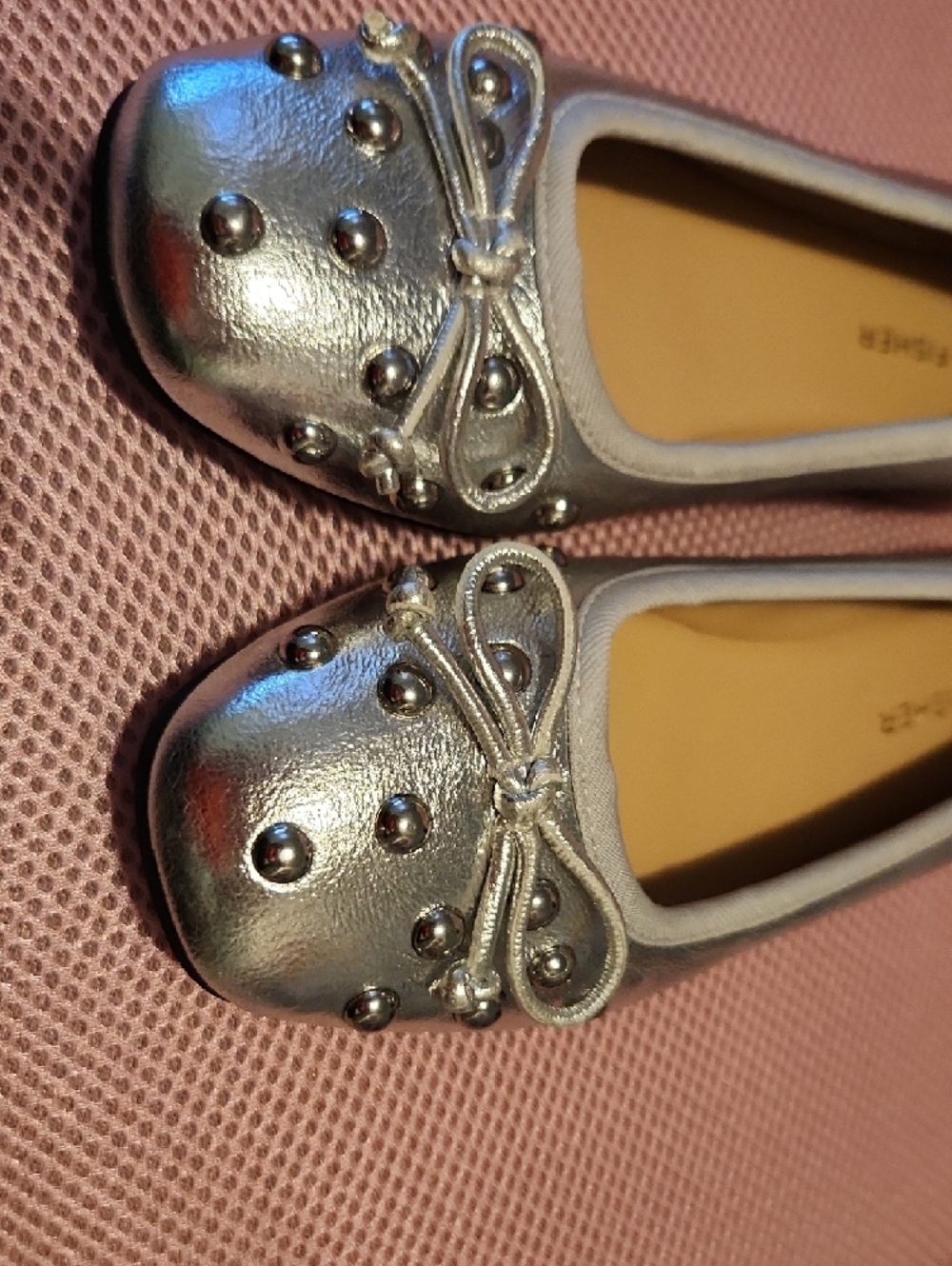 Michael Kors Rose Gold Ballet Flats with Studded Bow - Picture 7 of 7